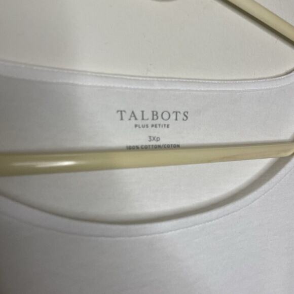 TALBOTS White Embroidered Crochet Trim 3/4 Sleeve Cotton Blouse Cottage Size 3XL - Picture 4 of 8